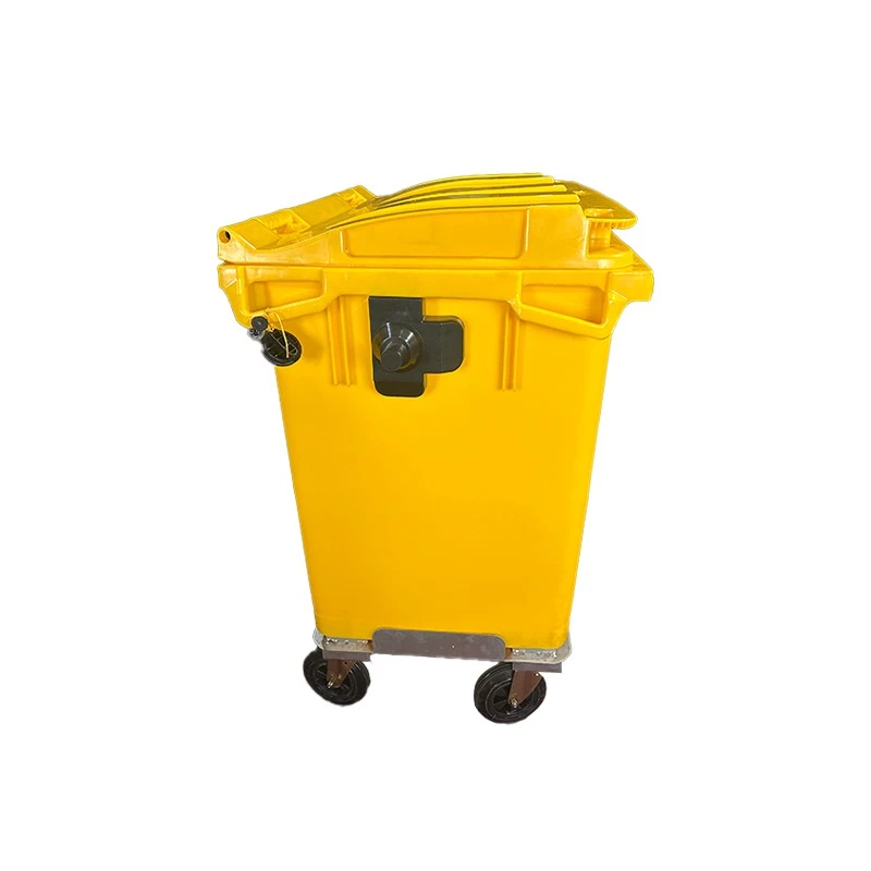 Mobile 660L Plastic Waste Container With Iron Bottom factory