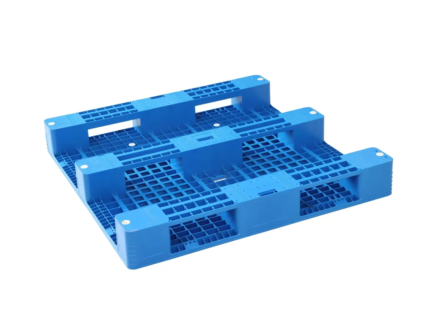 Blue-Grid-Deck-4-Way-Plastic-Pallet-Top-View Blue-Grid-Deck-4-Way-Plastic-Pallet-Top-View