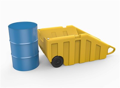 עגלת תוף בקרת שפיכה בנפח 200 ליטר