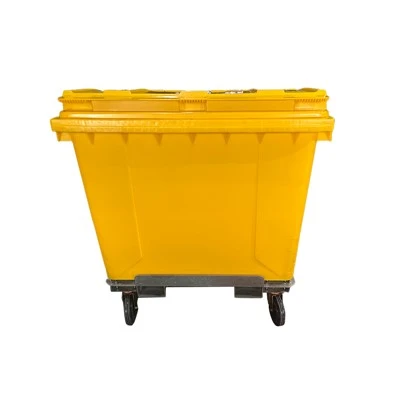 מיכל פסולת פלסטיק נייד 660L עם תחתית ברזל